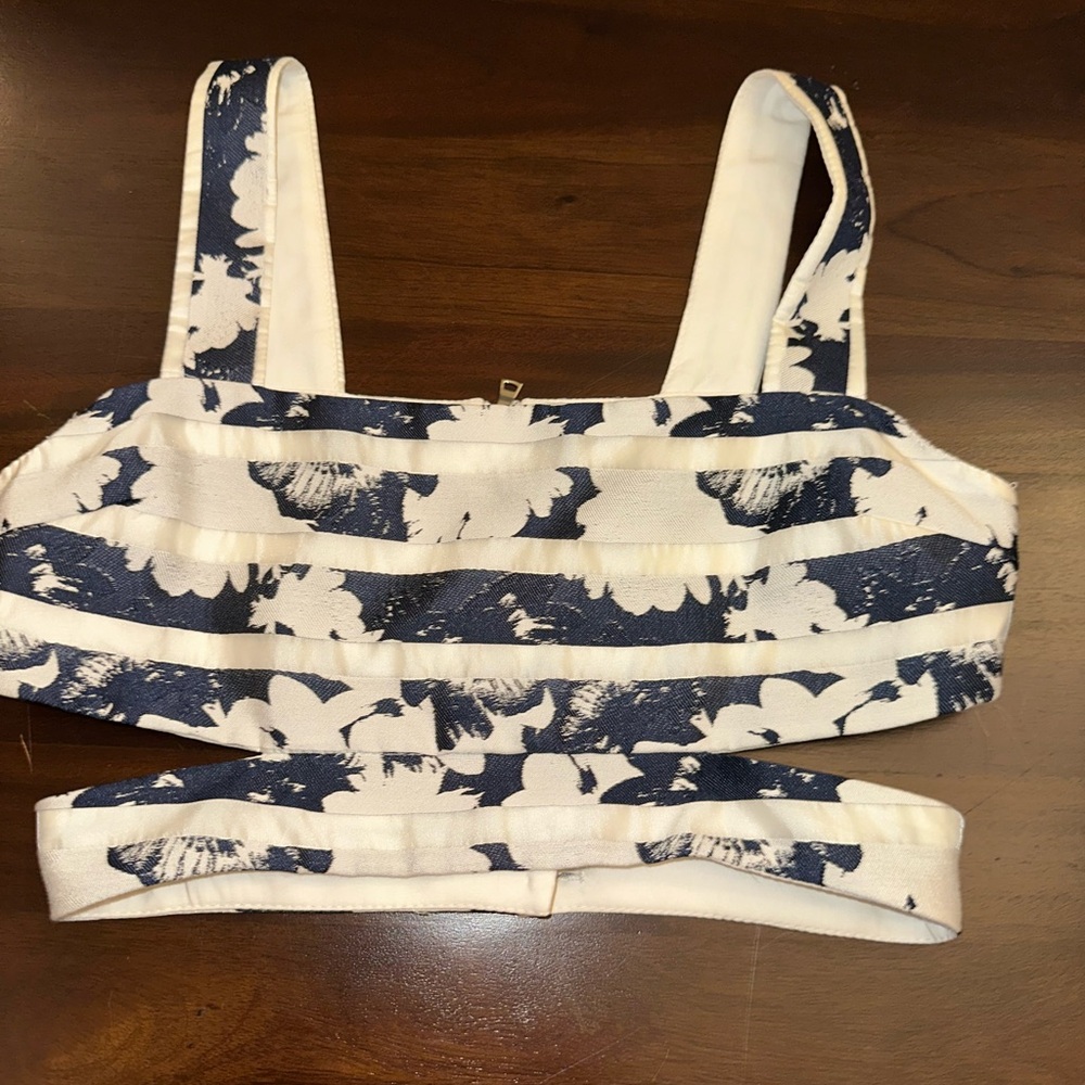 Alexis Navy and White Floral Tank Top